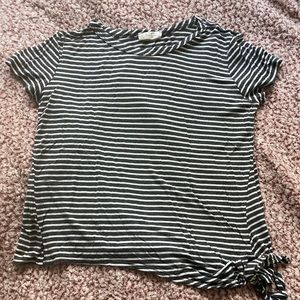 Black and white striped crop top